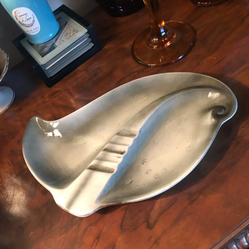 Mid-Century Vintage Gray Pottery AshTray